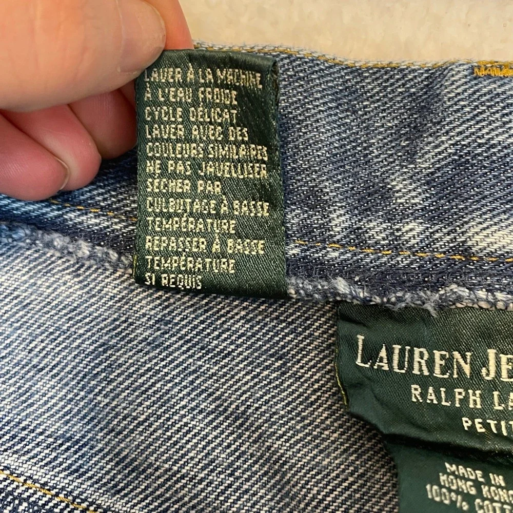 VTG Lauren Ralph Lauren High Rise Mom Jeans Medium Wash Tapered Leg Petite 10P
